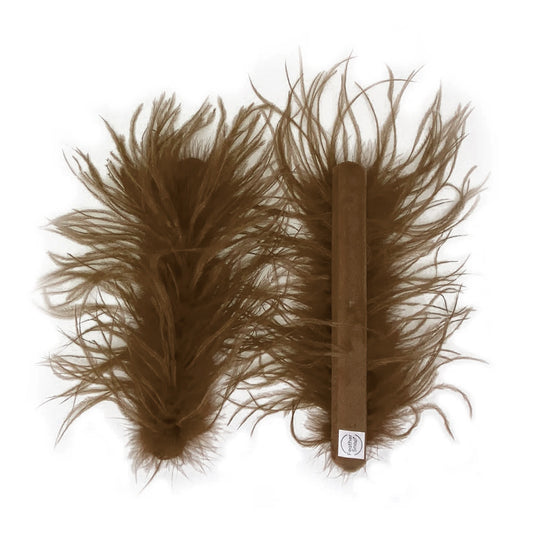 Brown Coffee Ostrich Feather Cuff Bracelet Pair - JUMBO Full Volume