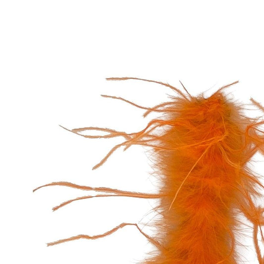 Orange Ostrich Feather Cuff Bracelet Pair - Full Volume
