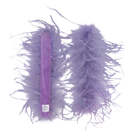 Lilac Ostrich Feather Cuff Bracelet Pair - JUMBO Full Volume *NEW IN*