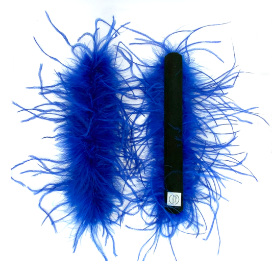 Royal Blue Ostrich Feather Cuff Bracelet Pair - JUMBO Full Volume